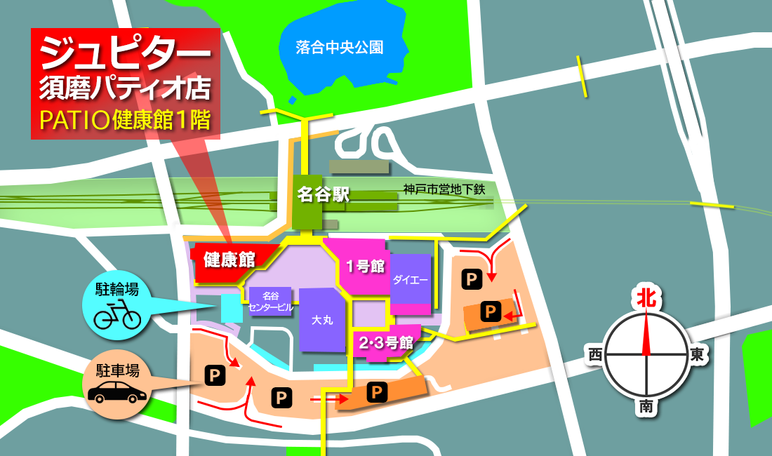 ジュピター須磨パティオ店駐車場MAP